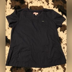 Koi basics navy blue scrub tops 3 of them Medium